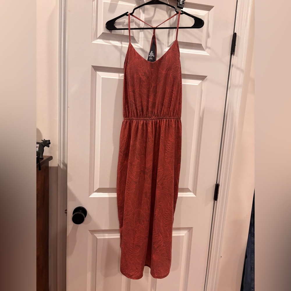 Prana Rust Red Strappy Maxi Dress